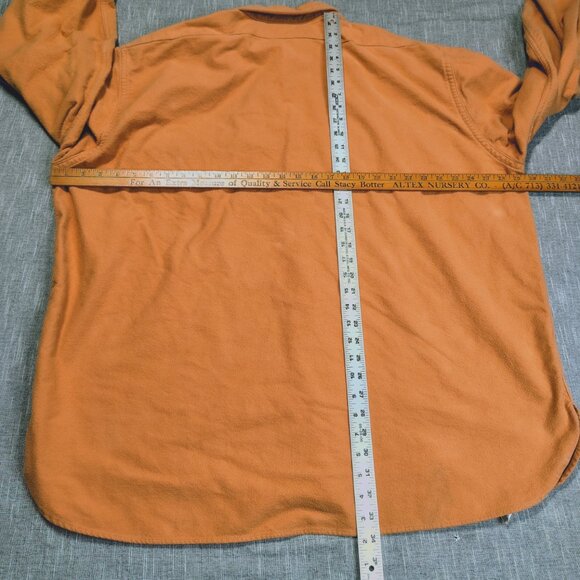 VINTAGE LL Bean Chamois Shirt Size XXL Tall Peach Long Sleeve Made in USA - Picture 9 of 10